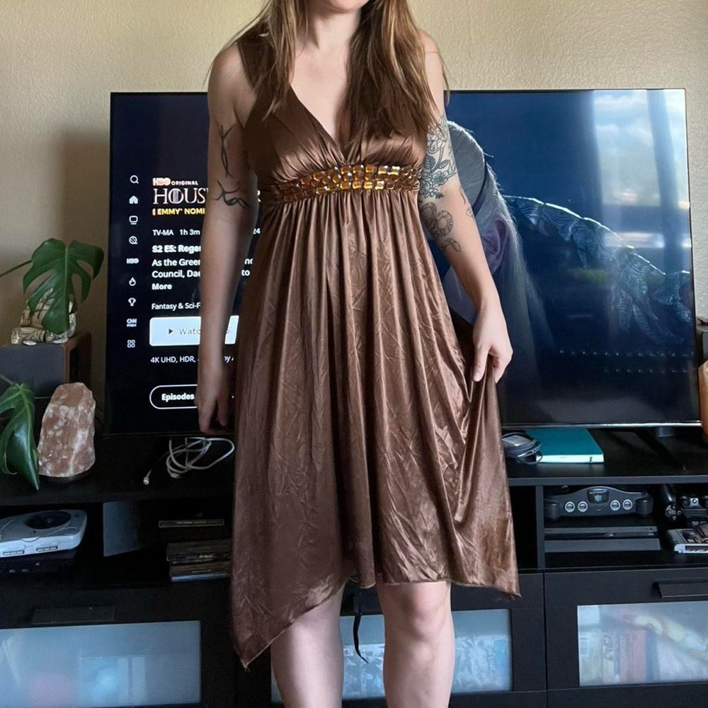 Windsor Brown Asymmetrical Dress